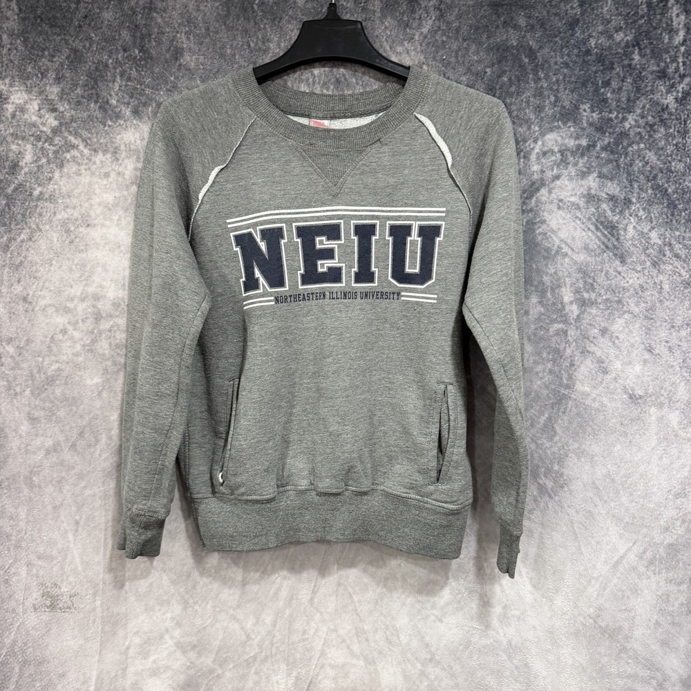 NEIU Northeastern Illinois University Sweatshirt Large Gray Crewneck